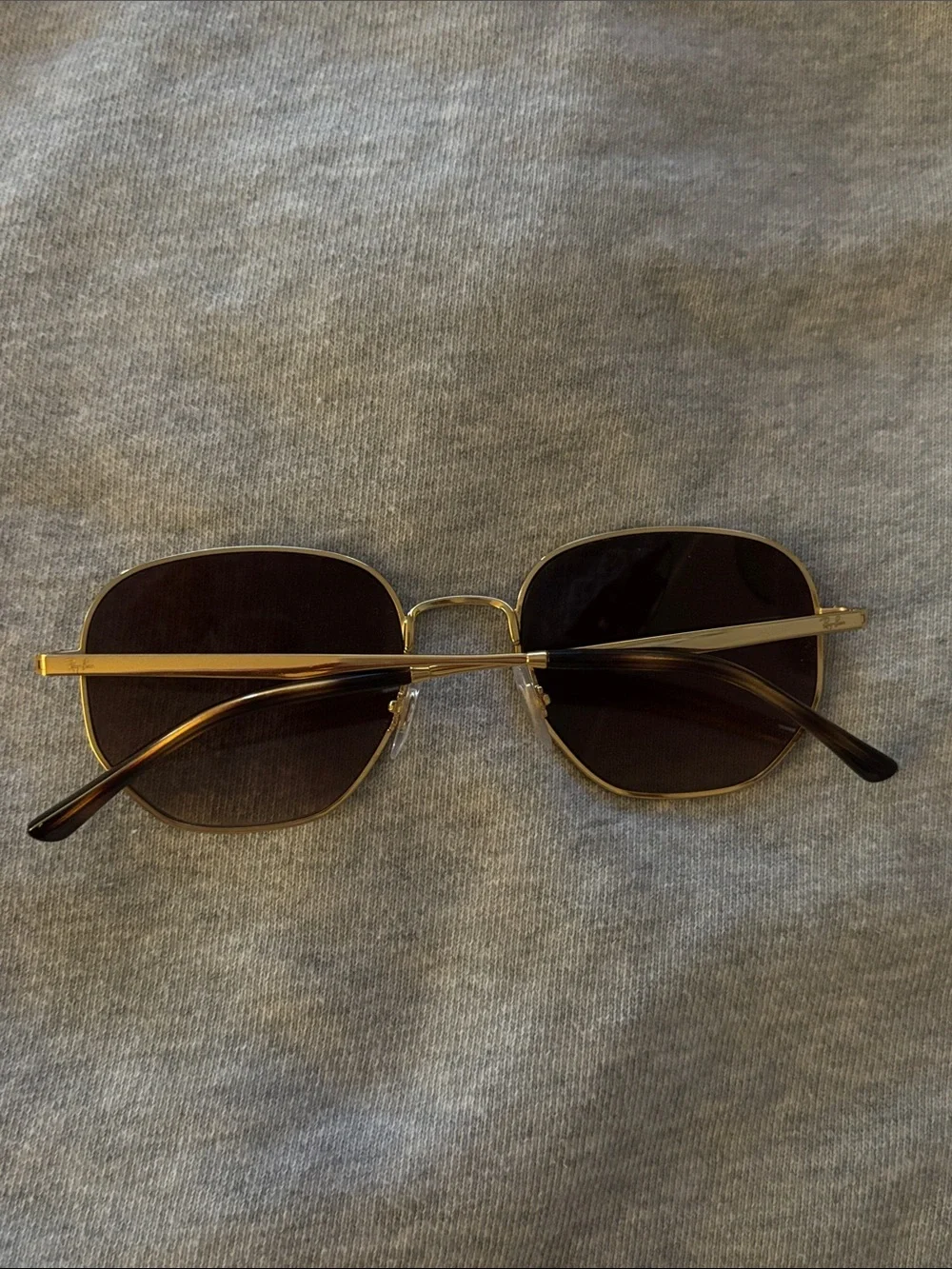 Ray-Ban Gold Frame Sunglasses with Brown Lenses